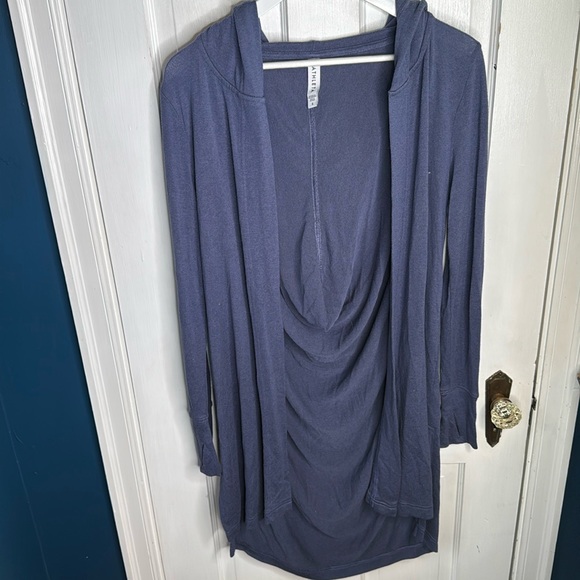 Athleta Harmony Wrap Long Sleeve Hooded Open Front Cardigan Sweater W1097 Sz S - Picture 5 of 12
